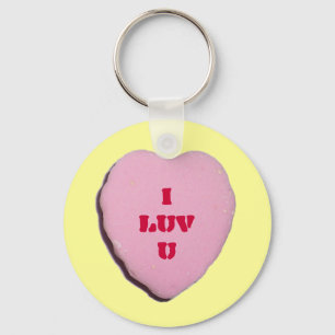 Customizable Valentine Candy Heart Keychain