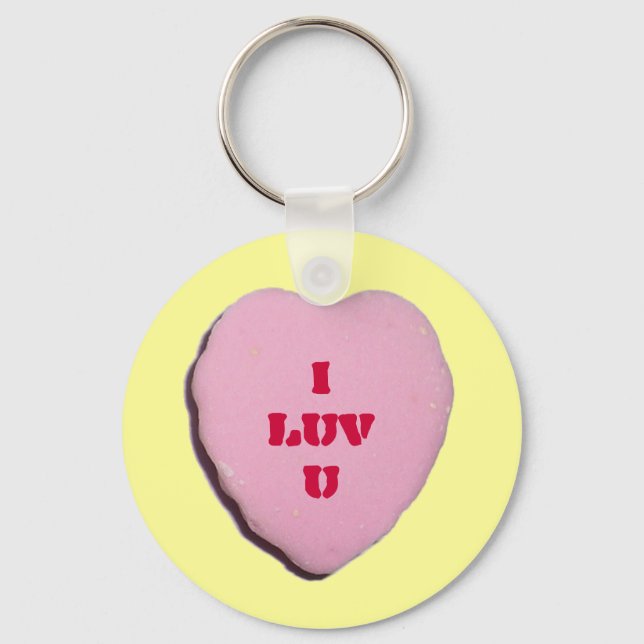 Customizable Valentine Candy Heart Keychain (Front)