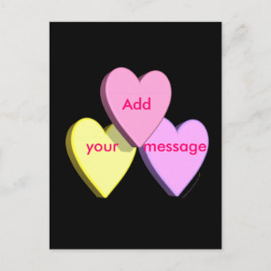 Customizable Valentine Candy Hearts Look Custom Holiday Postcard