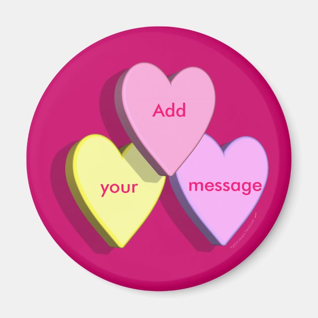 Customizable Valentine Candy Hearts Look Custom Magnet (Front)