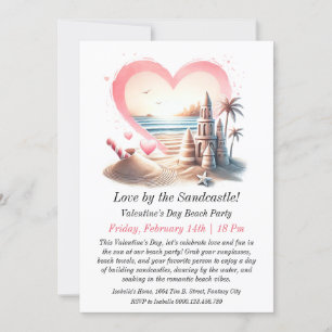 Customizable Valentine’s Day Beach Party Invitation