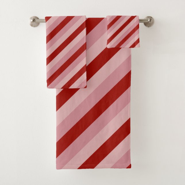 Customizable Valentine Stripes Bath Towel Set (Insitu)