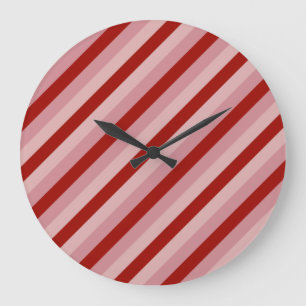 Customizable Valentine Stripes Large Clock