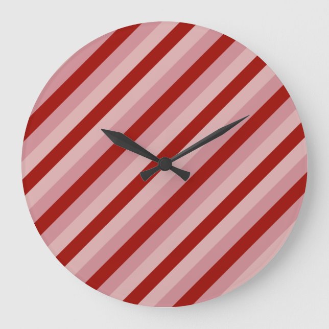 Customizable Valentine Stripes Large Clock (Front)