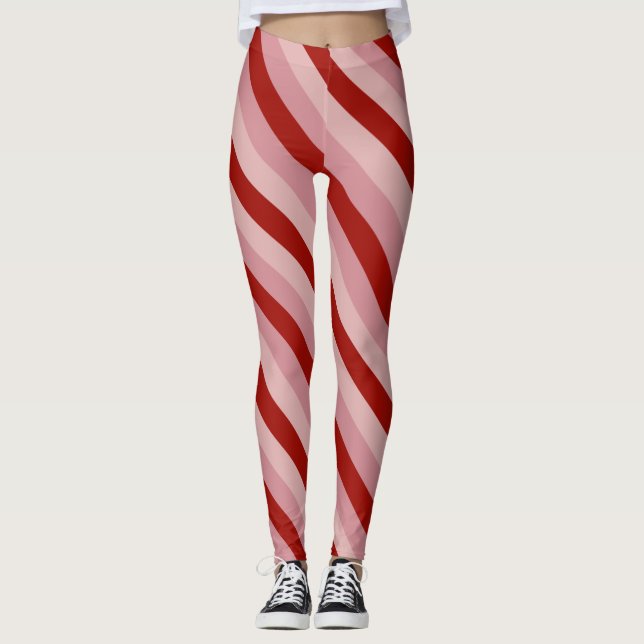Customizable Valentine Stripes Leggings (Front)