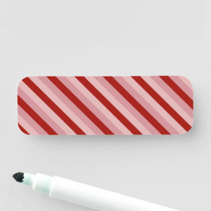Customizable Valentine Stripes Name Tag