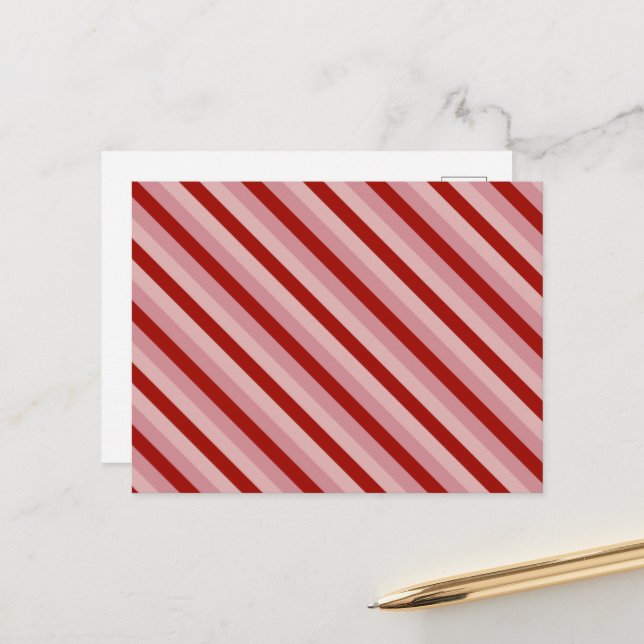 Customizable Valentine Stripes Postcard (Front/Back In Situ)