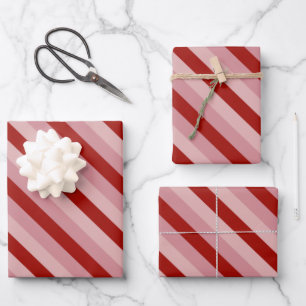 Customizable Valentine Stripes Wrapping Paper Sheet