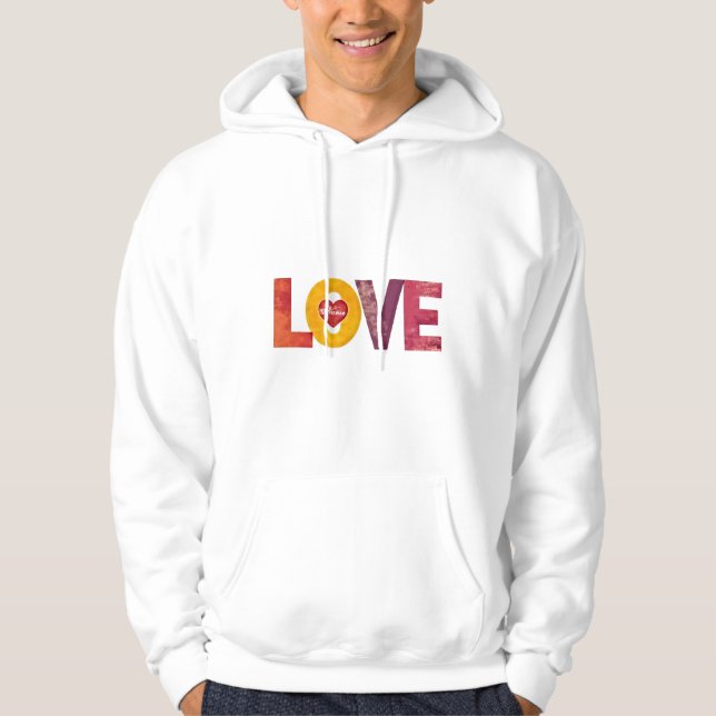 Customizable Valentine's Day Artistic Love Men's a Hoodie (Front)