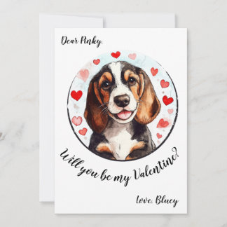Customizable Valentine's Day card Beagle
