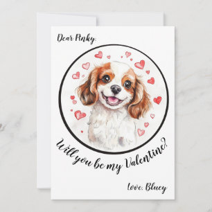 Customizable Valentine's Day card Cavalier