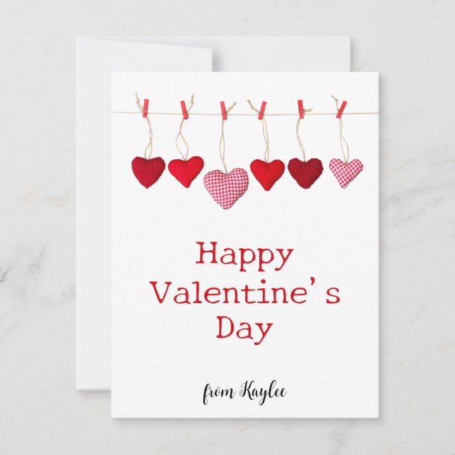 Customizable Valentine's Day card flat card (Front)
