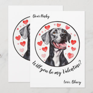 Customizable Valentine's Day card Great Dane
