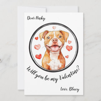 Customizable Valentine's Day card Pittbull