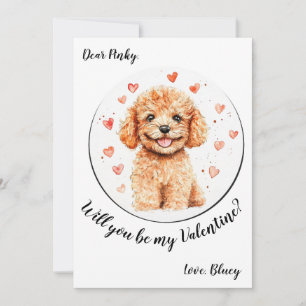 Customizable Valentine's Day card Poodle