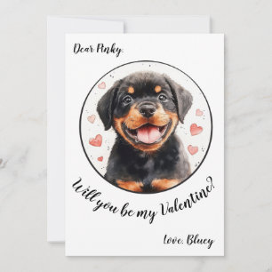 Customizable Valentine's Day card Rottweiler