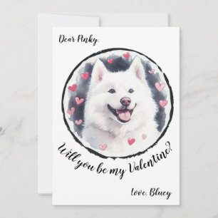 Customizable Valentine's Day card Samoyed