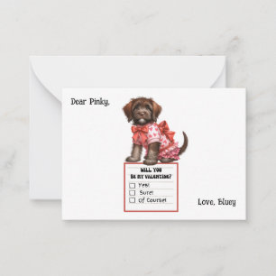 Customizable Valentine's Day Card with Brown Puppy