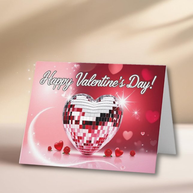 Customizable Valentine's Day Disco Ball Card (Customizable Valentine's Day Disco Ball Card)