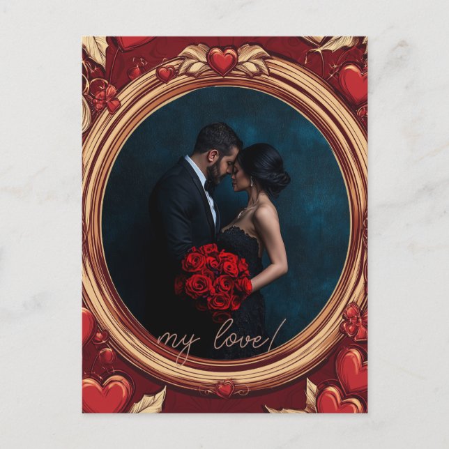 Customizable Valentine's Day Framed Postcard (Front)