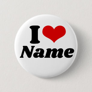 Customizable Valentines Day I love Heart Custom 2 Inch Round Button