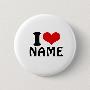 Customizable Valentines Day I love Heart Custom 2 Inch Round Button