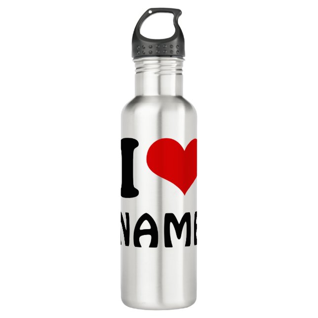 Customizable Valentines Day I love Heart Custom 710 Ml Water Bottle (Front)