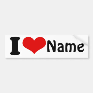 Customizable Valentines Day I love Heart Custom Bumper Sticker