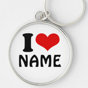 Customizable Valentines Day I love Heart Custom Keychain