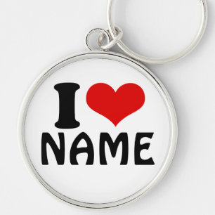 Customizable Valentines Day I love Heart Custom Keychain