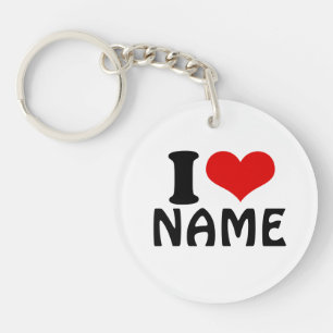 Customizable Valentines Day I love Heart Custom Keychain