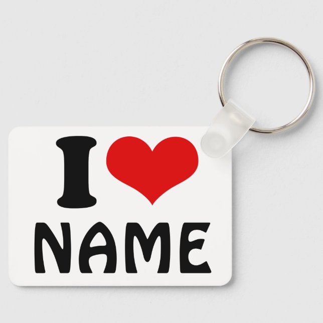 Customizable Valentines Day I love Heart Custom Keychain (Front)