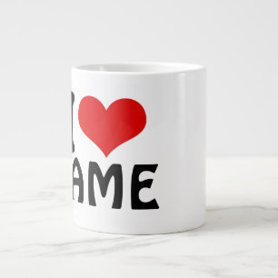 Customizable Valentines Day I love Heart Custom Large Coffee Mug