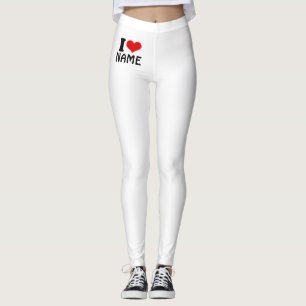 Customizable Valentines Day I love Heart Custom Leggings