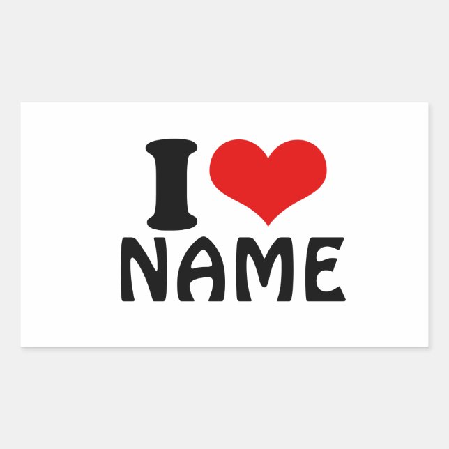Customizable Valentines Day I love Heart Custom Sticker (Front)