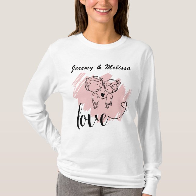 Customizable Valentine's Day Long-sleeve T-shirt (Front)