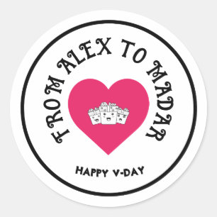 Customizable Valentine's Day Stickers - Happy Vale