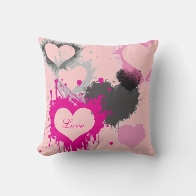 Customizable Valentine's Day Toss Pillow - Hearts (Front)