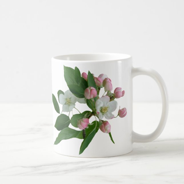 Customizable Valerie name monogram pink floral  C Coffee Mug (Right)