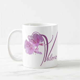 Customizable Valerie name pink floral boho fun Coffee Mug