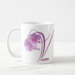 Customizable Valerie name pink rose flowers boho Coffee Mug