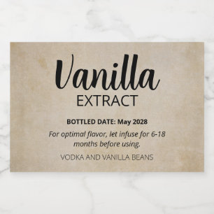 Customizable Vanilla Extract 3x2 VE001_04RT Sparkling Wine Label