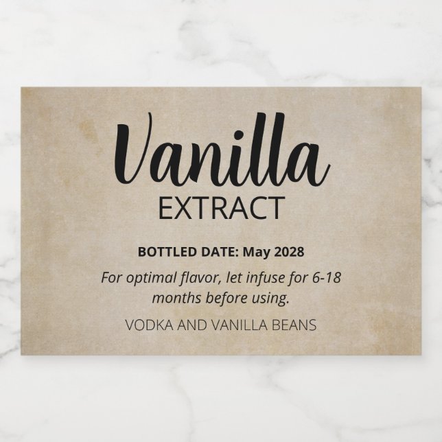 Customizable Vanilla Extract 3x2 VE001_04RT Sparkling Wine Label (Single Label)