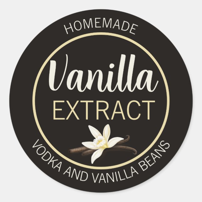 Customizable Vanilla Extract Homemade Label (Front)