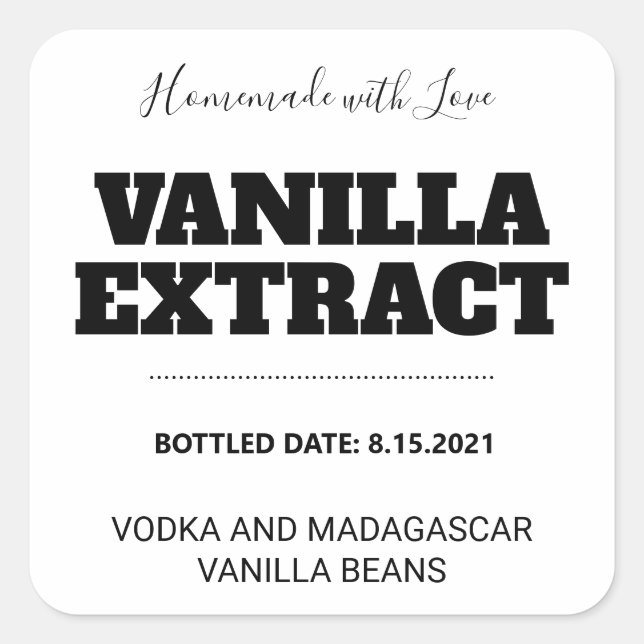 Customizable Vanilla Extract Label ASO_01sq (Front)