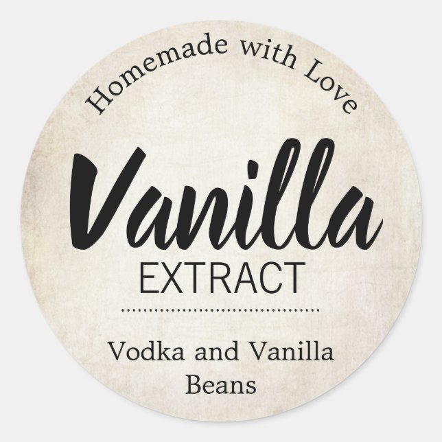 Customizable Vanilla Extract Label BL_02rdbk (Front)