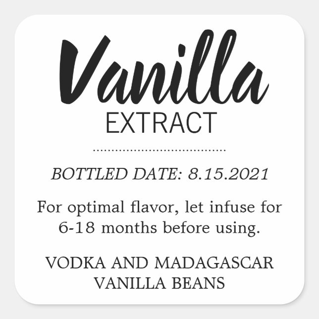 Customizable Vanilla Extract Label BL_02sq (Front)