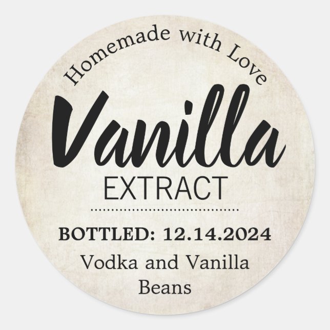 Customizable Vanilla Extract Label BL_03rdbk (Front)