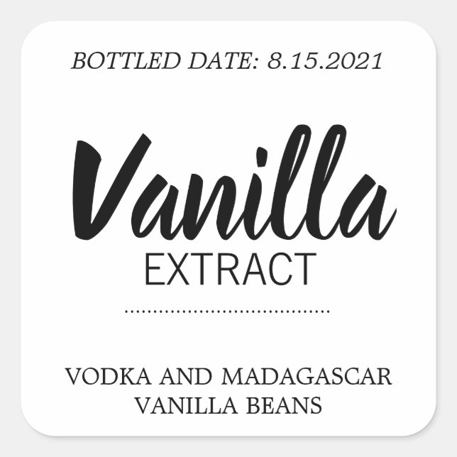Customizable Vanilla Extract Label BL_03sq (Front)