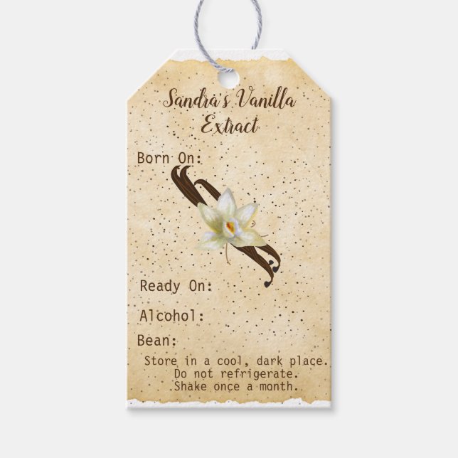 Customizable Vanilla Extract Label.  Gift Tags (Front)
